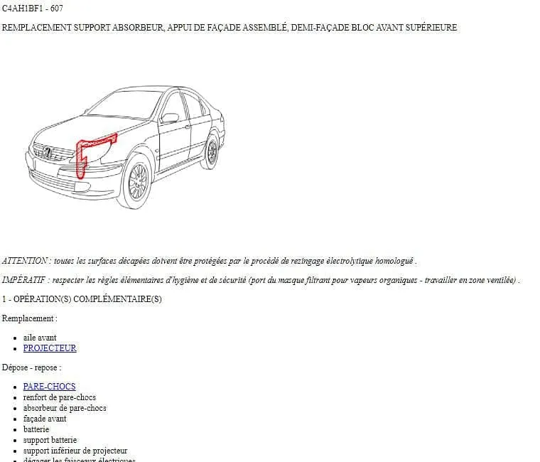 manuel d'atelier Peugeot 607