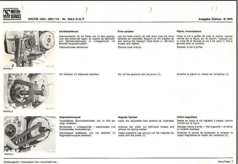 manuel d'atelier Sachs 125 175 7 vitesses