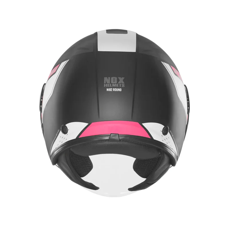 Casque jet femme - N182 Round noir mat rose
