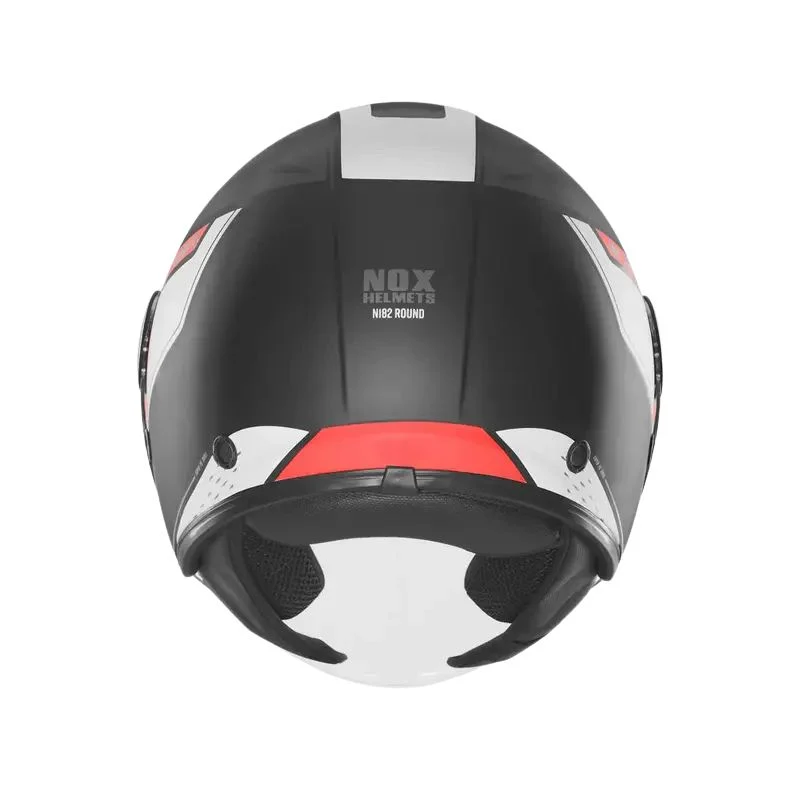Casque jet - N182 Round noir mat rouge