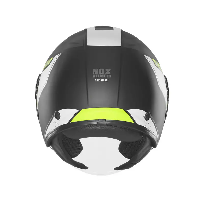 Casque jet - N182 Round noir mat jaune