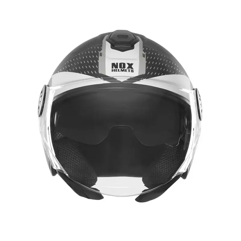 Casque jet - N182 Round noir mat argent