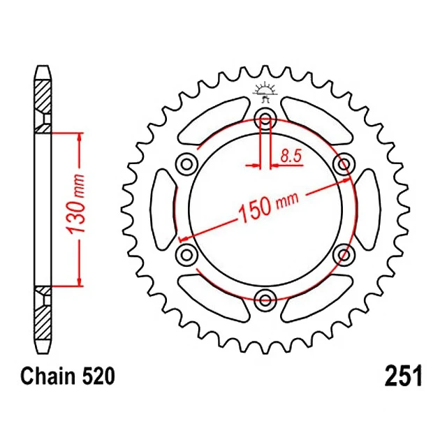 Kit transmisión Yamaha YZ 125-250 / YZ-F 250-450 / WR-F 250-450 13x50 UW-Ring GB520MXU/114 RK