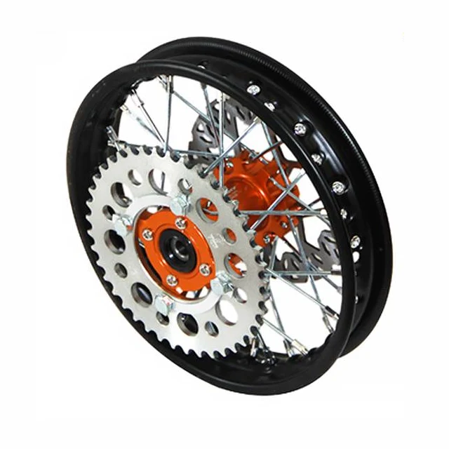 Llanta trasera aluminio completa 1.4x10" buje CNC Pitbike YCF 50