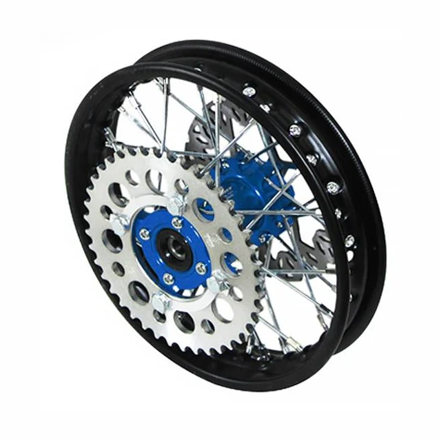 Llanta trasera aluminio completa 1.4x10" buje CNC Pitbike YCF 50