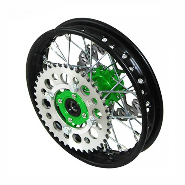 Llanta trasera aluminio completa 1.4x10" buje CNC Pitbike YCF 50