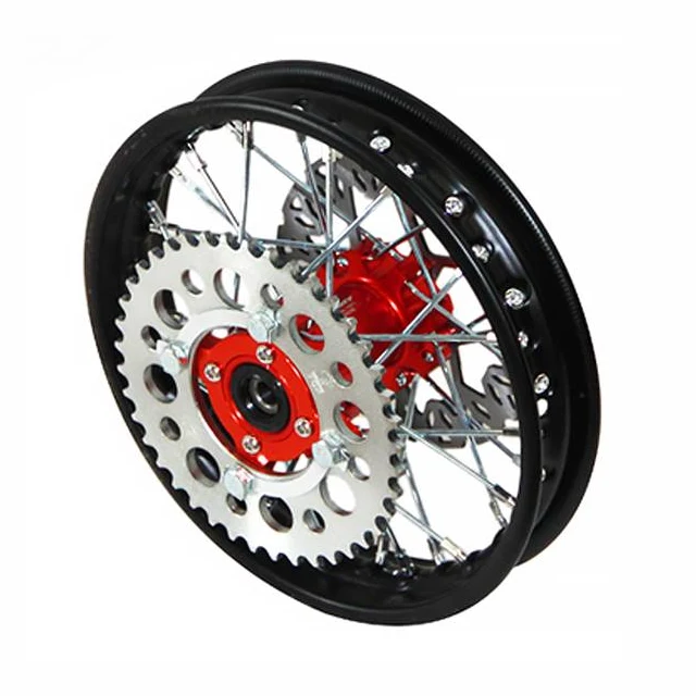 Llanta trasera aluminio completa 1.4x10" buje CNC Pitbike YCF 50