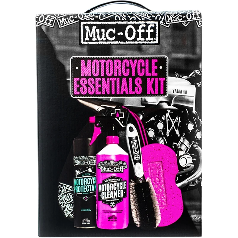 Kit completo de limpieza MUC-OFF: Protector, limpiador, esponja y cepillo