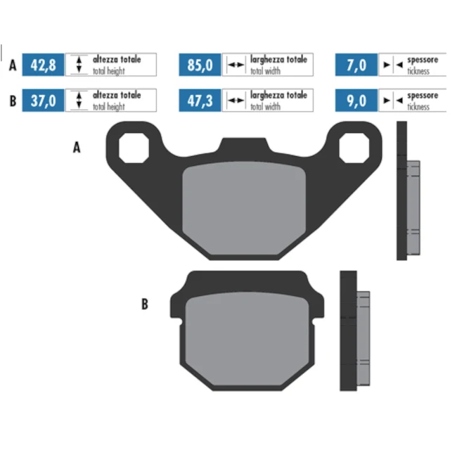 Pastillas de freno Peugeot scooter For Race Polini - orgánicas