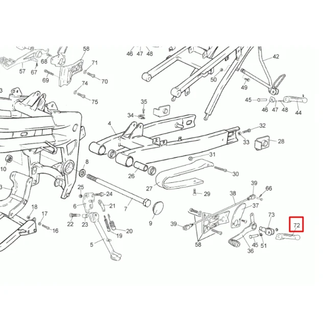 Estribera piloto izquierda Rieju RS2 / RS3 50-125 / Century 125