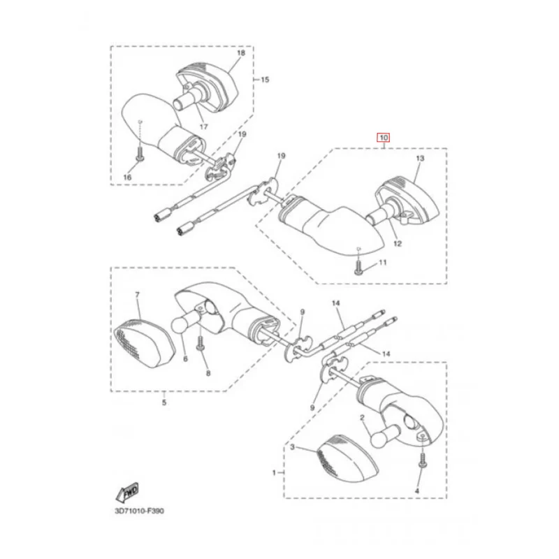Intermitente trasero izquierdo Yamaha WR 250 R 08-15