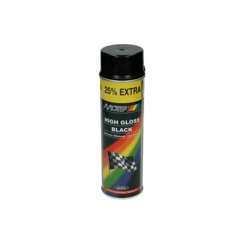 Bombe aérosol Motip Noir Brillant 500ML