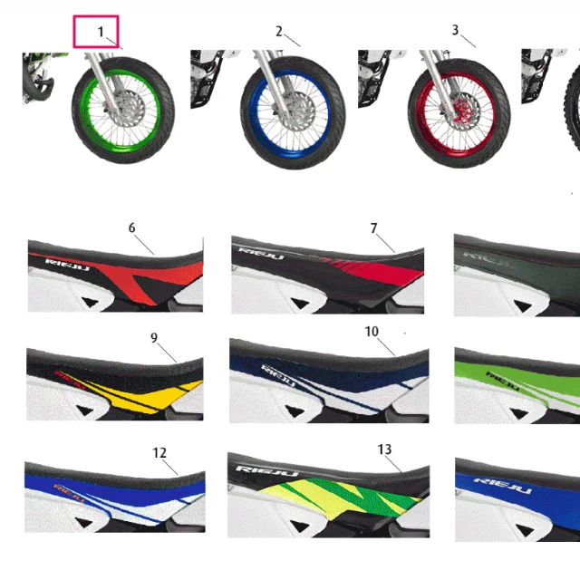 Rueda delantera 17" completa sin neumático Rieju MRT 50 / Marathon 125 - verde