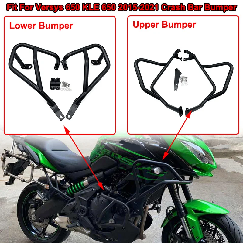 Fit For Kawasaki Versys 650 KLE650 2015-2021 New Motorcycle Engine Guard Crash Bar Tank Bumper Upper Lower Fairing Protector Bar