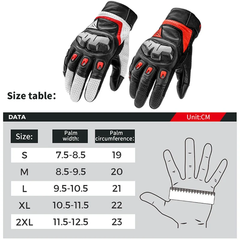 Motorcycle Leather Carbon Fiber Gloves Summer Winter Cross-country Mountain Bike Motorcycle Gloves Riding Motorcycle Rider Glove