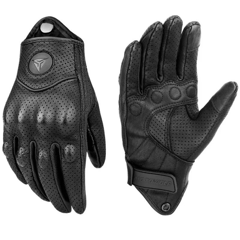 Motorcycle Leather Carbon Fiber Gloves Summer Winter Cross-country Mountain Bike Motorcycle Gloves Riding Motorcycle Rider Glove