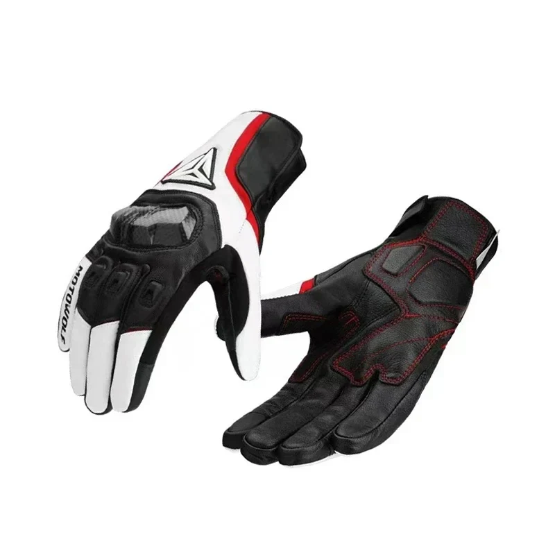 Motorcycle Leather Carbon Fiber Gloves Summer Winter Cross-country Mountain Bike Motorcycle Gloves Riding Motorcycle Rider Glove