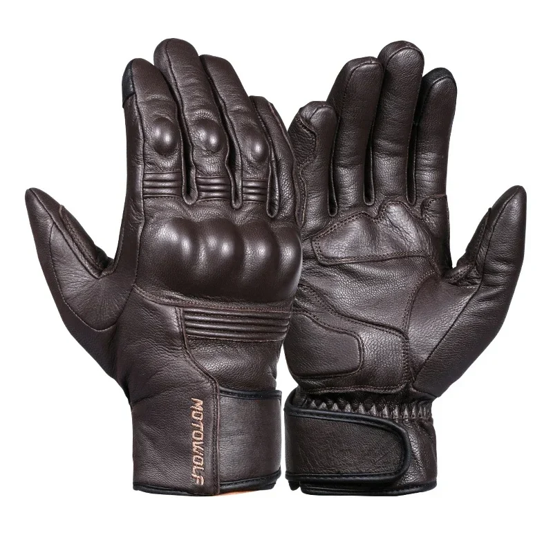 Motorcycle Leather Carbon Fiber Gloves Summer Winter Cross-country Mountain Bike Motorcycle Gloves Riding Motorcycle Rider Glove