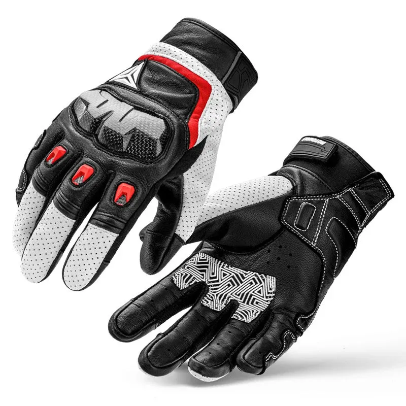 Motorcycle Leather Carbon Fiber Gloves Summer Winter Cross-country Mountain Bike Motorcycle Gloves Riding Motorcycle Rider Glove