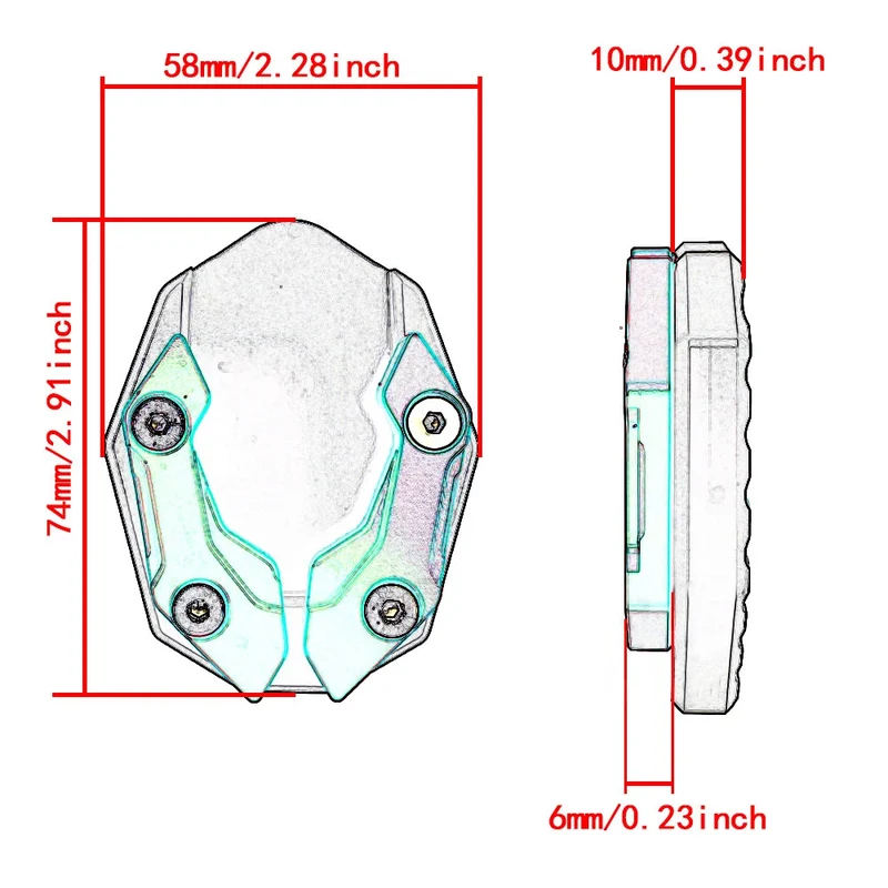 2023 New Fit For Honda ADV350 ADV 350 2020 2021 2022 2023 Motorcycle Accessories Kickstand Side Stand Extension Pad With Logo