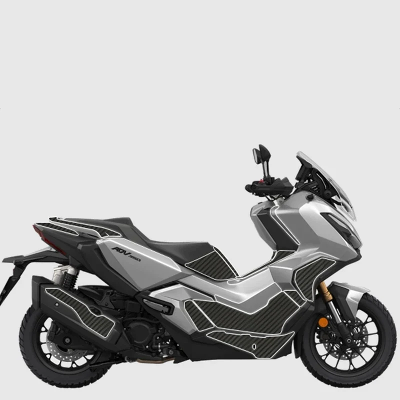 For HONDA ADV 350 ADV350 2022 2023 Motorcycle 3D/6D Footrest Pad Windshield Decal Carbon fiber sticker Decorate Sticker Full Set
