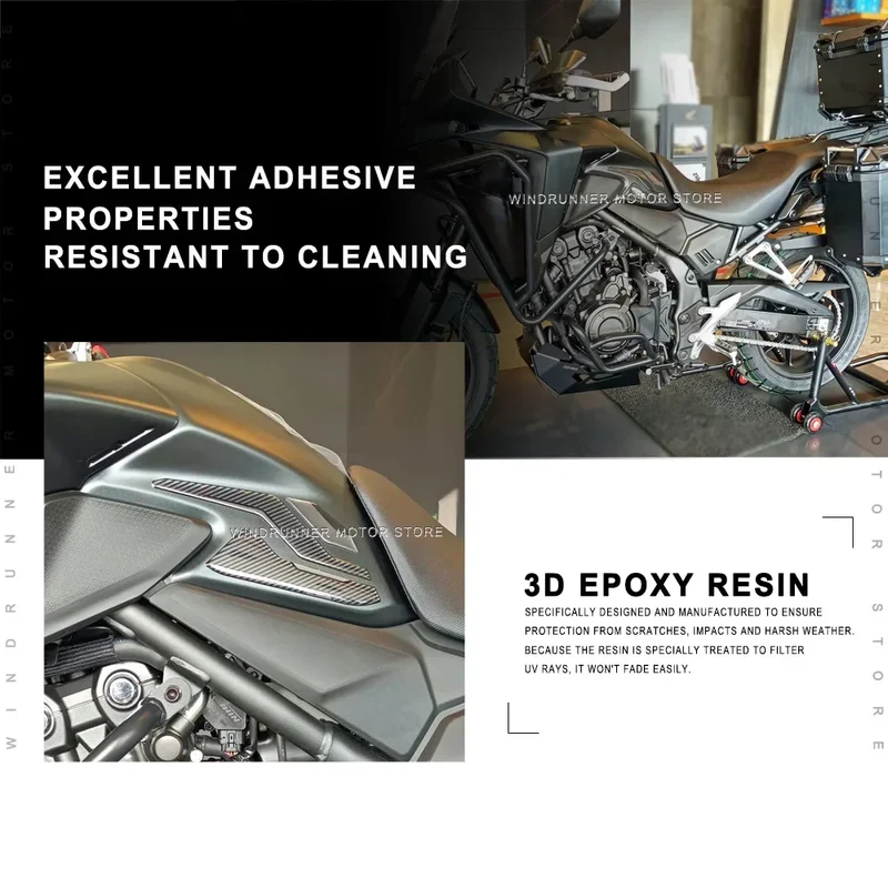 For Honda NX500 NX 500 2024 3D Epoxy Resin Sticker Motorcycle Tank Pad Anti Scratch Decal Non-slip Fuel Tank Protection Sticker