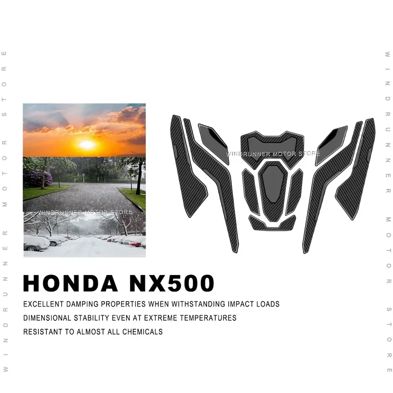 For Honda NX500 NX 500 2024 3D Epoxy Resin Sticker Motorcycle Tank Pad Anti Scratch Decal Non-slip Fuel Tank Protection Sticker