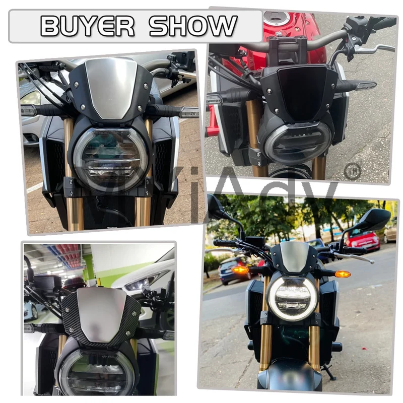 Sport Windshield For Honda CB650R CB 650 R 2019-2021 2022 Motorcycle Front Wind Deflector Protector Visor Screen With Bracket