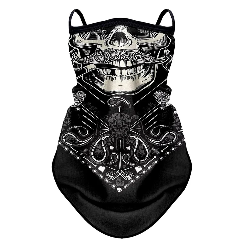 Tour de cou moto - Crâne avec moustache