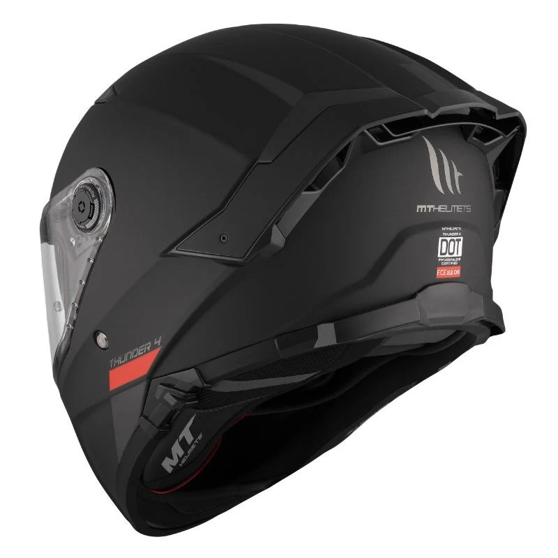 Casque intégral moto - Thunder uni noir mat