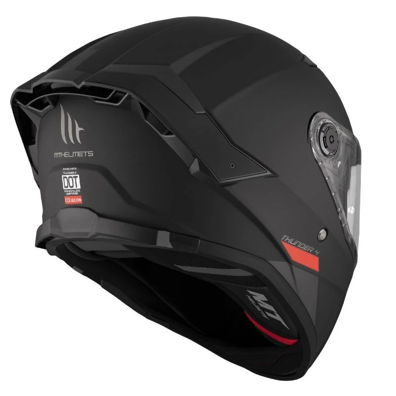 Casque intégral moto - Thunder uni noir mat