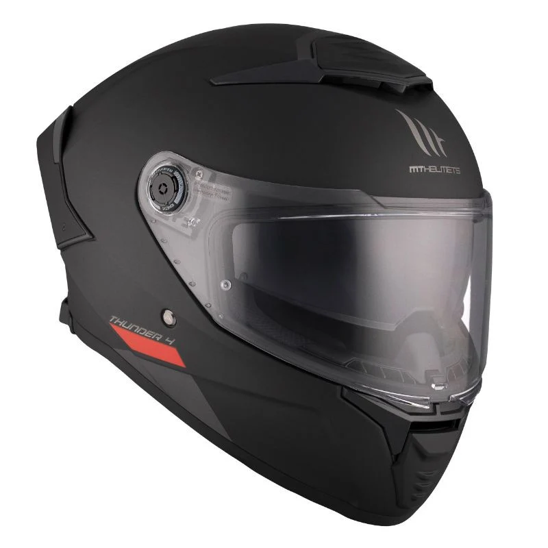 Casque intégral moto - Thunder uni noir mat