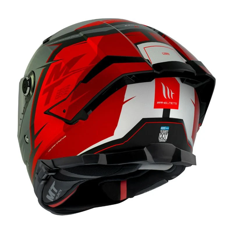 Casque intégral moto - Thunder gris rouge mat
