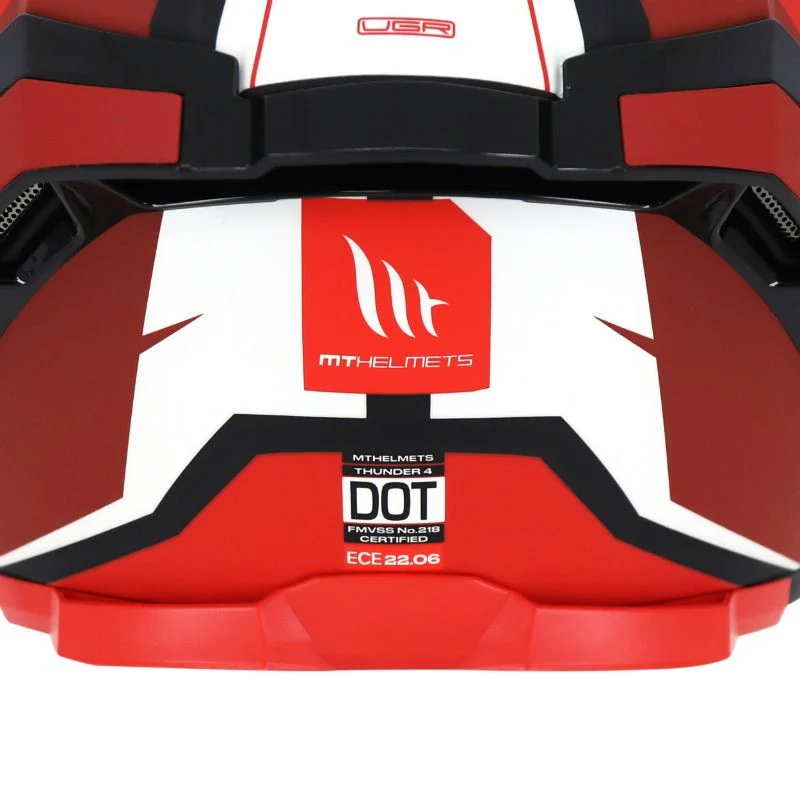 Casque intégral moto - Thunder gris rouge mat