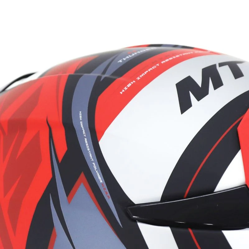 Casque intégral moto - Thunder gris rouge mat