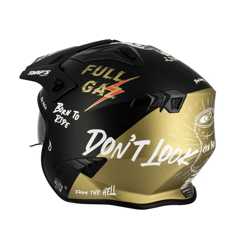 Casque jet moto - Trooper Full Gaz Noir et Or