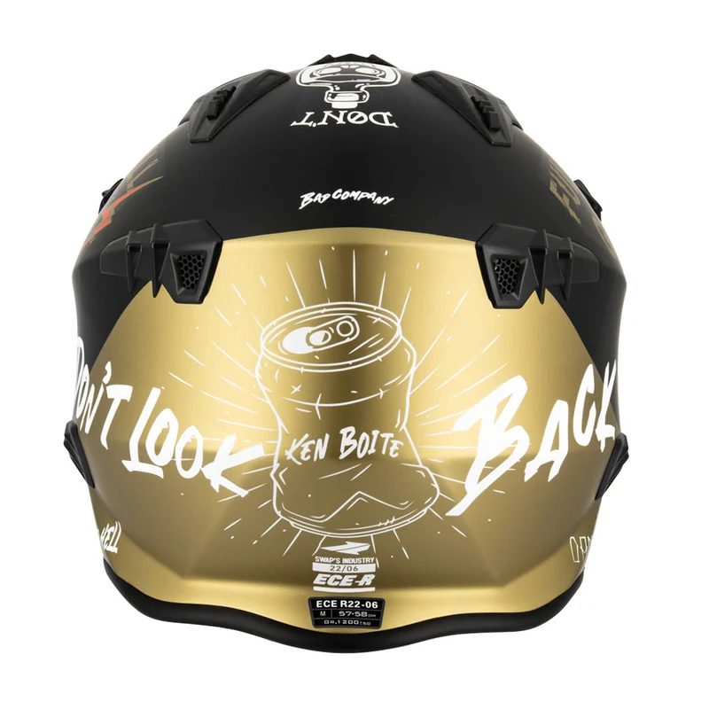 Casque jet moto - Trooper Full Gaz Noir et Or