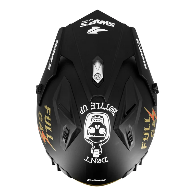 Casque jet moto - Trooper Full Gaz Noir et Or