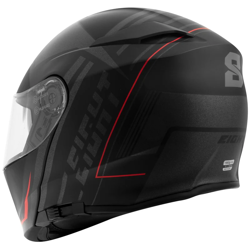 Casque moto modulable + Pinlock - S550 Noir et Rouge