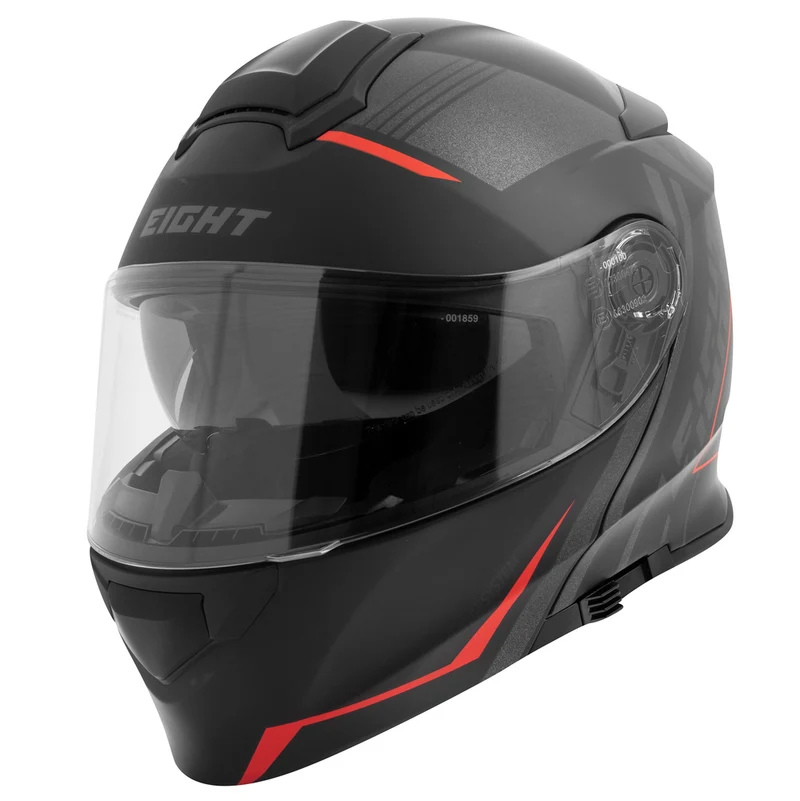 Casque moto modulable + Pinlock - S550 Noir et Rouge