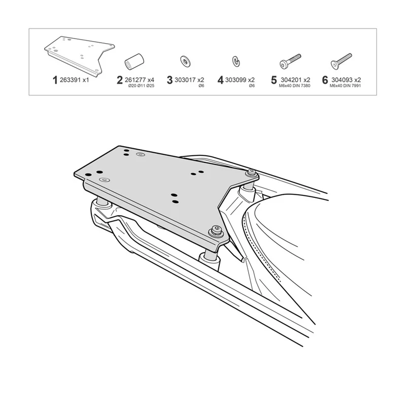Fijaciones maleta superior Shad Bmw R1300GS 23-26