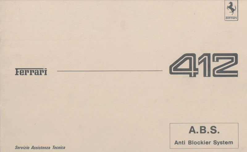 manuels d'atelier Ferrari 400 et 412 français