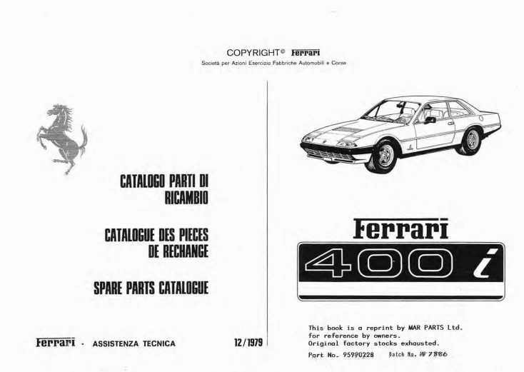 manuels d'atelier Ferrari 400 et 412 français