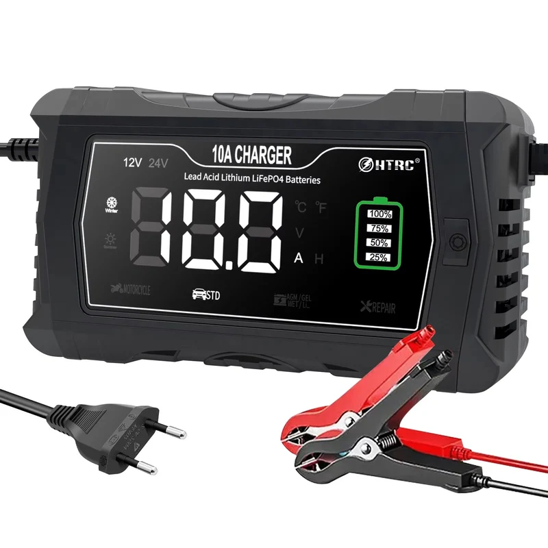Chargeur de batterie moto 10A 12V-24V