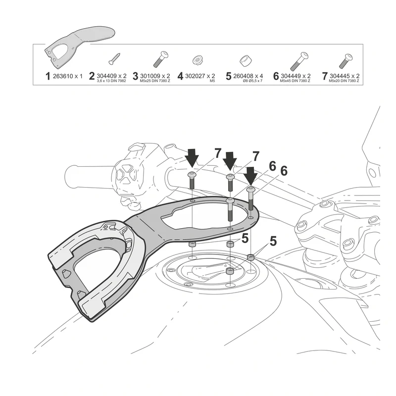 Fijación bolsa depósito Click system Shad Moto guzzi V85 TT / V85 TT TRAVEL 24-26