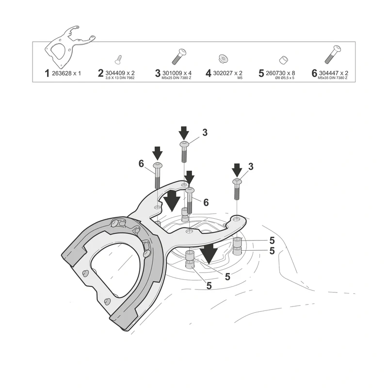 Fijación bolsa depósito Click system Shad Cf moto 450 MT 23-26