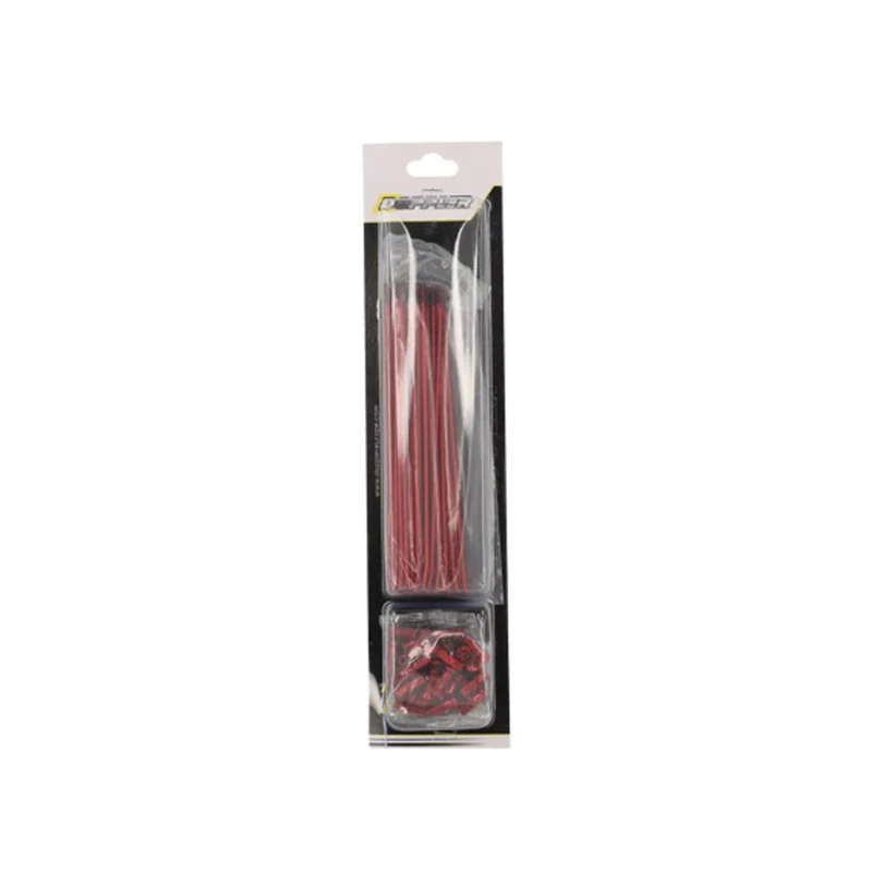 Jeu de Rayons Roue Arrière Doppler 195MM + 199MM 36 Pièces Rouge Derbi Senda