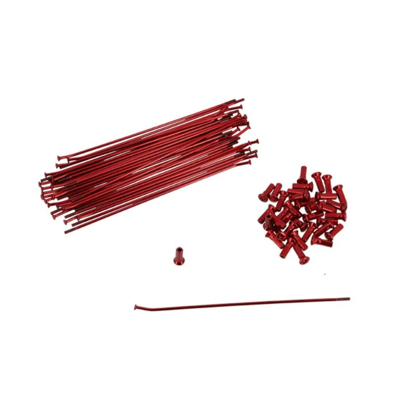 Jeu de Rayons Roue Arrière Doppler 195MM + 199MM 36 Pièces Rouge Derbi Senda