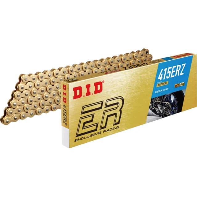 Cadena de transmisión ERZ G&G paso 415 140 eslabones con enganche clip D.I.D - dorado