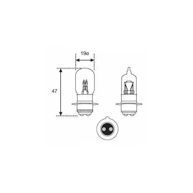 Bombilla PX15D 12V 18/18W T19 Amolux